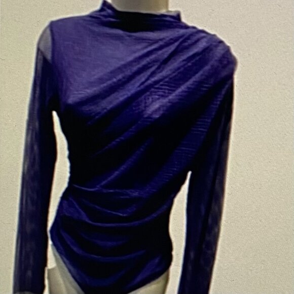 FREE PEOPLE ON MY WAY PREP PERIWINKLE BODYSUIT MED NEW - Picture 3 of 6